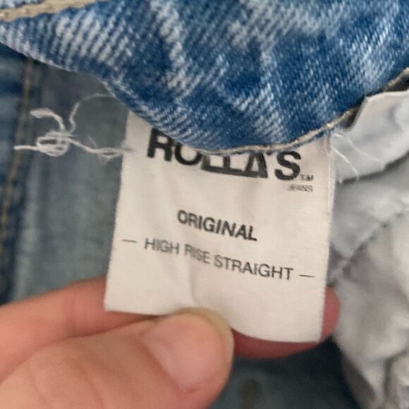 Rollas Original High Rise Straight‎ Jeans Distressed Light Wash Size 25 - Picture 8 of 9